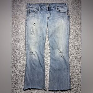 Silver Jeans Womens 36 Toni Light Wash Y2K Vintage Raw Hem Holes Distressed